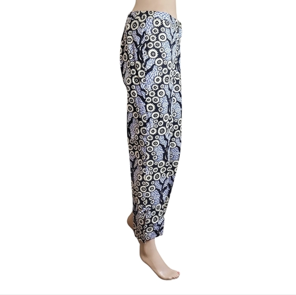 Tibi Tree Printed Crop Pants Women 8 Ankle Slit Whimsy Witchy Geometric Art - Picture 2 of 4
